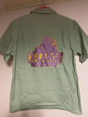 XLARGE 그린 반팔 워크 셔츠