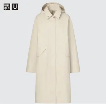 UNIQLO U 후디드 코트 내추럴 화이트