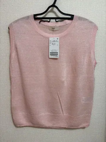 프렌치 린넨 슬리브리스 풀오버 핑크