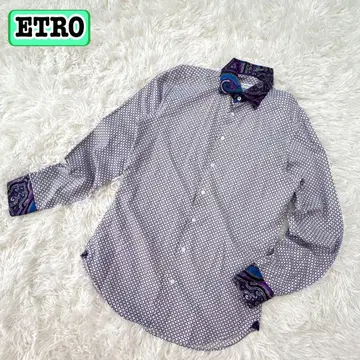 ETRO 에트로 드레스 셔츠 페이즐리 무늬 긴팔 올 패턴 이탈리아제 M