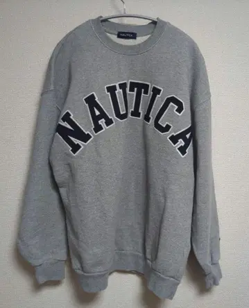 NAUTICA 맨투맨 그레이 M 사이즈 빅 로고