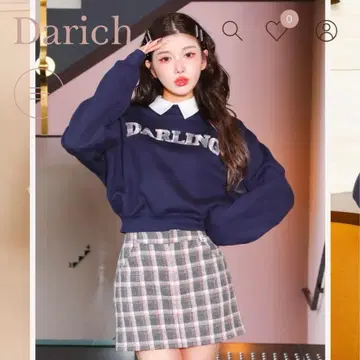 Darich 트위드 아플리케 맨투맨 상의
