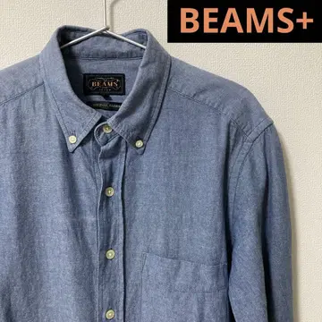 [BEAMS+] 빔즈플러스 긴팔 셔츠 면 100% 라이트 블루 남성용 S
