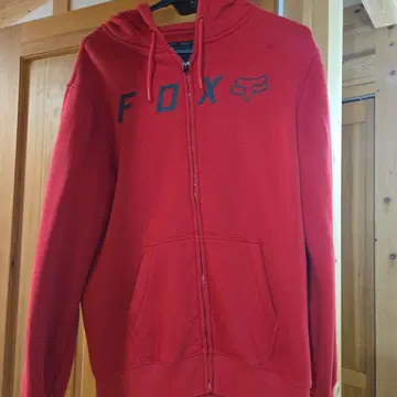 FOXRACING 레드 집업 후드티 M