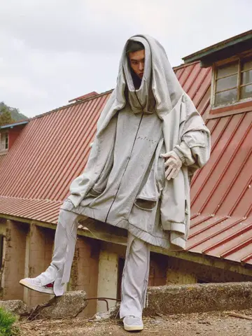 23awBALMUNG 레이어드 하이넥 빅 후드티