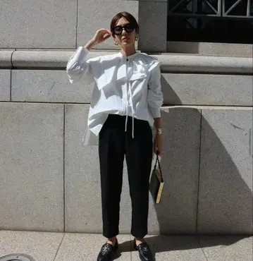 MACCATT 아지메 컬러 블라우스 [ 화이트 ]