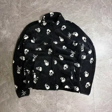 y2k 00s 스컬 해골 올 패턴 플리스 헤이세이 갸루 갸루 남자 그런지