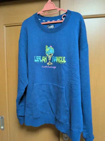 [ 어스 크림 ] LEFLAH XL 파랑 맨투맨