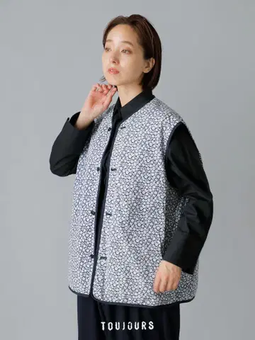 레어 TOUJOURS 투쥬 2024AW 꽃무늬 리버서블 베스트