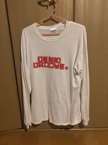 DENKI GROOVE 긴팔 티셔츠 화이트 롱 T