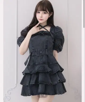 pium  티어드 프릴 미니 원피스