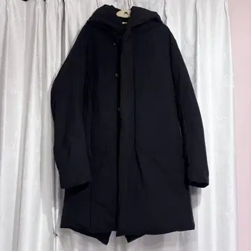 Pe/Ny 피치 스킨 후데트 다운 코트