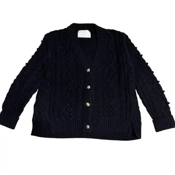 kaon 카온 블랙 케이블 니트 가디건