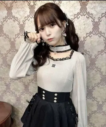 ROJITA 하트 버클 초커 골지 TOPS