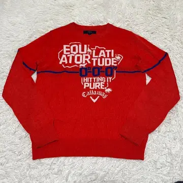 캘러웨이 니트 스웨터 레드 로고