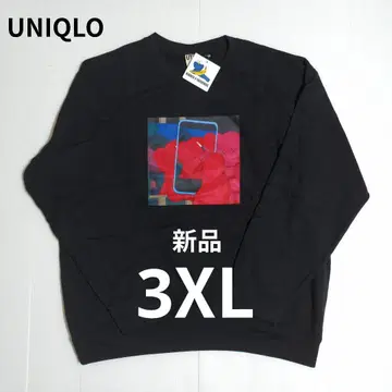 새상품 유니클로 카우스 + 워홀 스웨트 셔츠 블랙 3XL