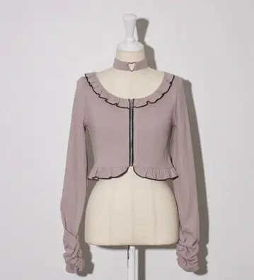 pium 피움 프론트 지퍼 초커 상의