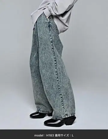 ADRER 아들러 빈티지 메이크 와이드 테이퍼드 데님 베이지 L