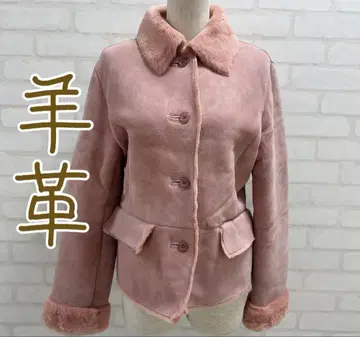 새상품급 양가죽 핑크 무스탕 코트