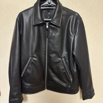 H&M 블랙 페이크 레더 자켓 S 사이즈
