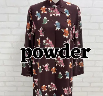 새상품급 powder 캐릭터 패턴 긴팔 원피스 차이나 드레스풍