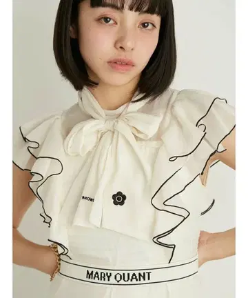 [ LILY BROWN x MARY QUANT ] 로고 벨트 시어 원피스