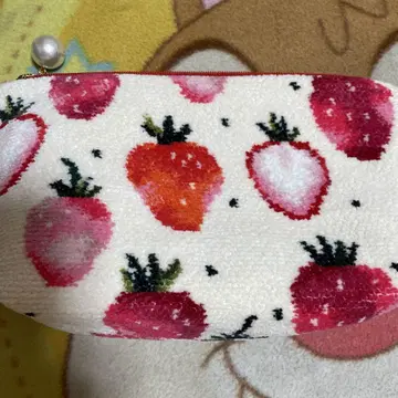 페이러 스트로베리 도트 화장품 파우치 대