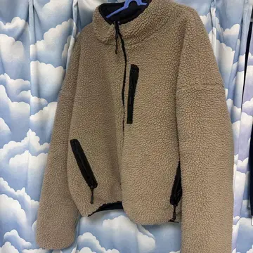 베이지 플리스 자켓 숏 기장