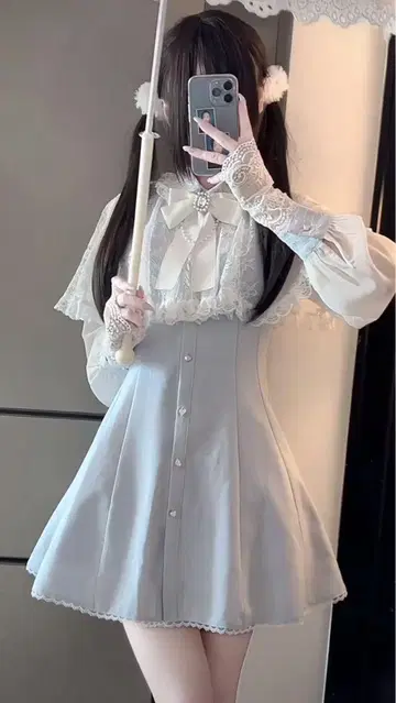 스카이블루 계열 원피스 XS 사이즈 지뢰계 양산형 가을/겨울