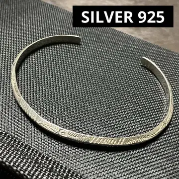 SILVER 925 실버 뱅글 리프 무늬