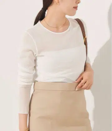 plage Mesh Sheer 롱T 화이트