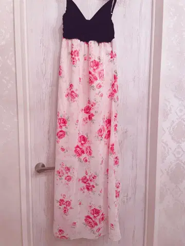 마즈 MARS 피치 장미 패턴 맥시 원피스 헤이세이 갸루 Y2K