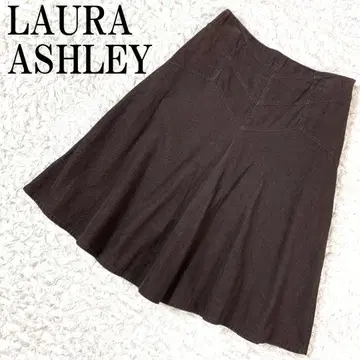 LAURA ASHLEY 코듀로이 플레어 스커트 브라운 7 B5190