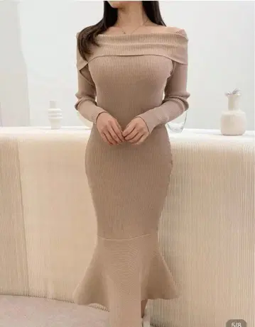 오프숄더 머메이드 원피스