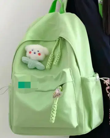 라이트 그린 백팩 봉제 인형 포함