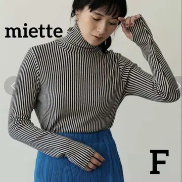 택 포함 miette 바이컬러 스트라이프 터틀넥 니트 F 가을/겨울