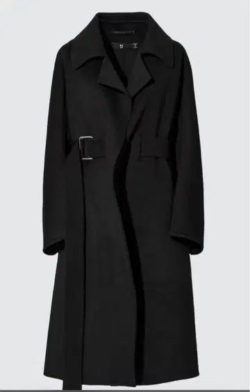 UNIQLO +J 캐시미어 블렌드 랩 코트 블랙 사이즈 M
