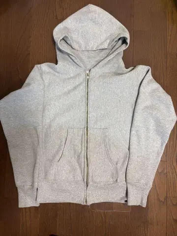 Champion 그레이 풀 지퍼 후드티 S 사이즈