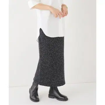 IENA 글로우 스팽글 스커트 네이비
