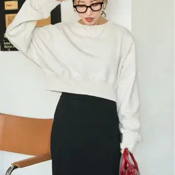 FREAK'S STORE 숏 기장 돌먼 슬리브 쭈리 맨투맨