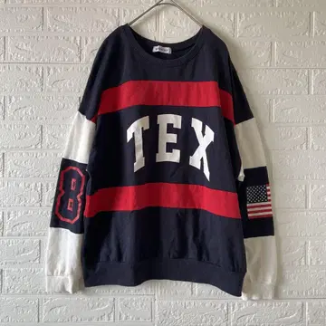 BROWNY 트레이닝복 맨투맨 보더 TEX 미국 국기 로고