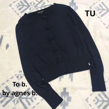 To b. by agnes b. 네이비 리본 가디건 TU 사이즈