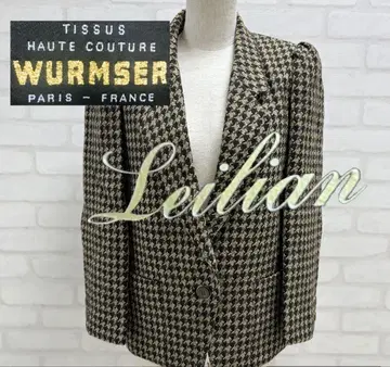 새상품급 Leilian WURMSER 테일러드 자켓 하운드 투스