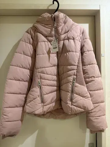 ZARATRF 안감 부착 핑크 다운 자켓