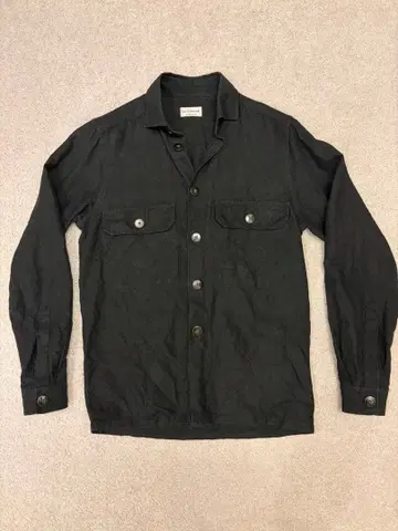 기 로버 밀리터리 셔츠 린넨 100% 사이즈 S 블랙 빔즈