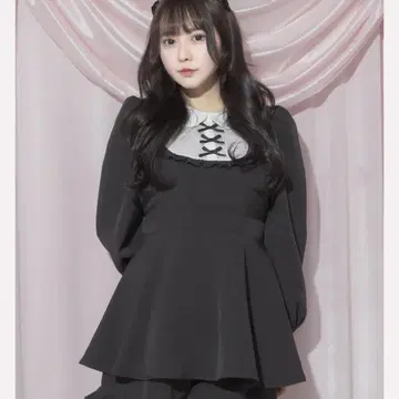 pium 라운드 프릴 바이컬러 셋업 셋업