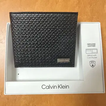 Calvin Klein 접이식 지갑 블랙 코인 포켓 부착