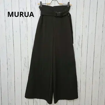MURUA 무루아 벨트 와이드 팬츠 블랙 F 사이즈
