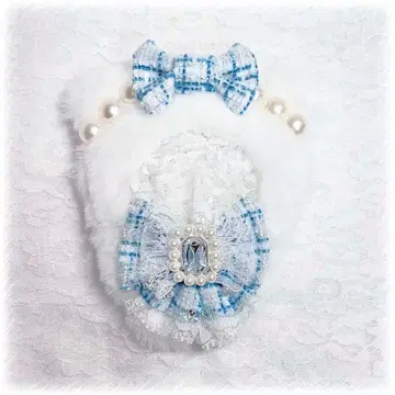 인형 옷 10cm~11cm 고양이 귀 파랑 스카이블루 트위드