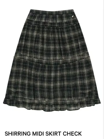 coyceio 코이세이오 SHIRRING MIDI SKIRT CHECK